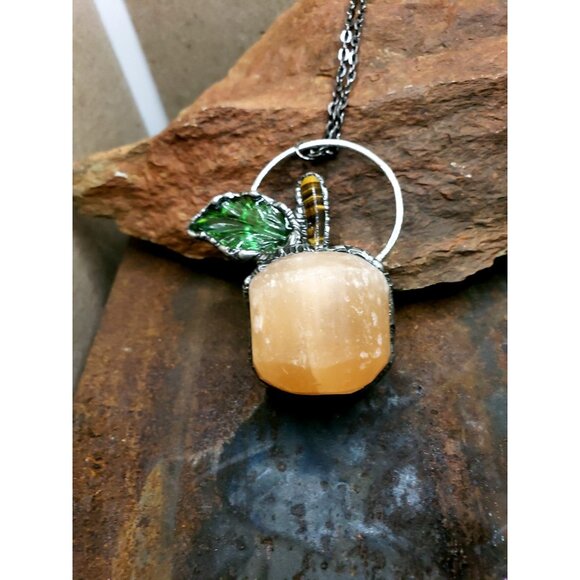 Halloween Pumpkin Crystal Necklace Handmade Halloween costume jewelry - Picture 5 of 11